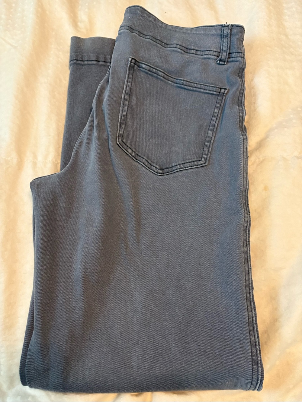 Flamingals Gray Wide Leg Utility Jeans Patch Pockets Size L